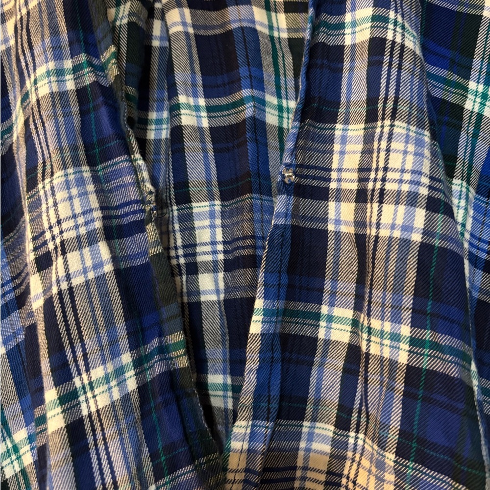 GAP Blue Plaid Women's Blouse - Picture 2 of 5
